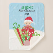 🎄Baby's Eerste Kerstmis Sherpa Deken (Voorkant)