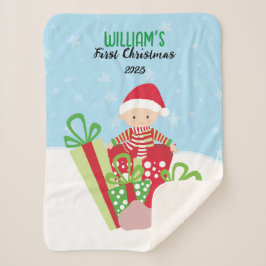 🎄Baby's Eerste Kerstmis Sherpa Deken