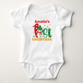 Baby's Eerste Kerstmis Sneeuwman Persoonlijk Wit Romper (Voorkant)