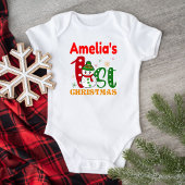 Baby's Eerste Kerstmis Sneeuwman Persoonlijk Wit Romper