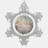 Babys Eerste Kerstmis Sneeuwvlok Pewter Ornament (Voorkant)