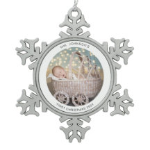 Babys Eerste Kerstmis Sneeuwvlok Pewter Ornament