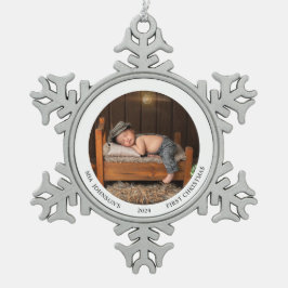 Babys Eerste Kerstmis Sneeuwvlok Pewter Ornament
