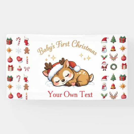 Baby's Eerste Kerstmis Spandoek (Horizontaal)