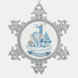 Baby's eerste kerstmis - tinnen kerstversiering tin sneeuwvlok ornament