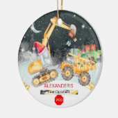 Baby's Eerste Kerstmis Versiering Keramisch Ornament (Links)