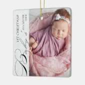 Baby's Eerste Kerstmis Verticale Foto Snowflake Ce Keramisch Ornament (Links)