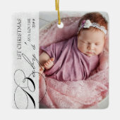 Baby's Eerste Kerstmis Verticale Foto Snowflake Ce Keramisch Ornament (Voorkant)
