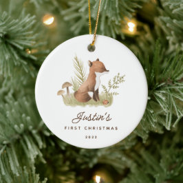 Baby's Eerste Kerstmis Vos Keramische Versiering Keramisch Ornament