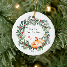 Baby's Eerste Kerstmis Vos Ornament