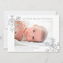 Baby's eerste Kerstmis White Foto Snowflakes