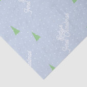 Baby's Eerste Kerstmis Winter Boom Blauwe Polka Do Tissuepapier (Detail)