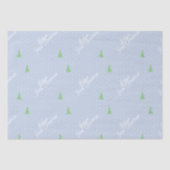 Baby's Eerste Kerstmis Winter Boom Blauwe Polka Do Tissuepapier (Voorkant)