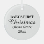 Baby's eerste kerstnaam Jaar Keepsake Glas Ornament (Voorkant)