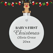 Baby's eerste kerstnaam Jaar Keepsake Glas Ornament