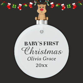 Baby's eerste kerstnaam Jaar Keepsake Glas Ornament