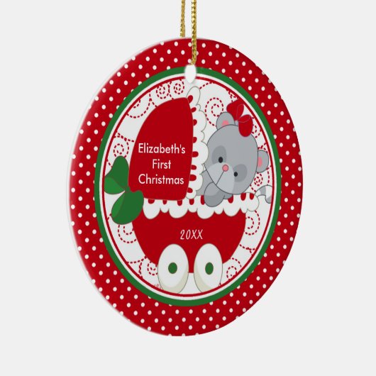 Baby's eerste kerstornament edele Kat Keramisch Ornament (Rechts)