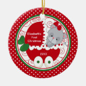 Baby's eerste kerstornament edele Kat Keramisch Ornament (Voorkant)