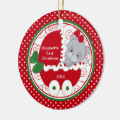 Baby's eerste kerstornament edele Kat Keramisch Ornament (Links)