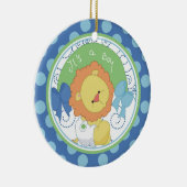 Baby's eerste kerstornament edele leeuw keramisch ornament (Rechts)