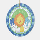 Baby's eerste kerstornament edele leeuw keramisch ornament (Links)