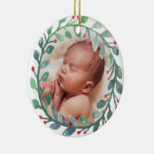 Baby's eerste kerstOrnament | Kerstmis Keramisch Ornament (Rechts)