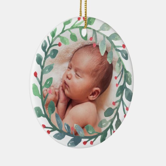 Baby's eerste kerstOrnament | Kerstmis Keramisch Ornament (Rechts)