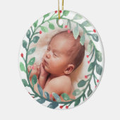 Baby's eerste kerstOrnament | Kerstmis Keramisch Ornament (Links)
