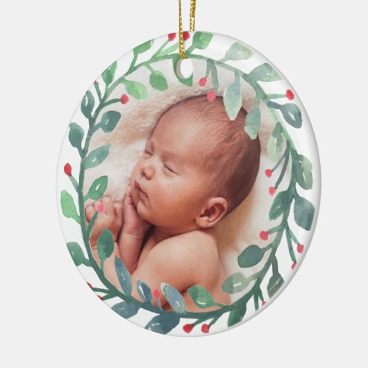 Baby's eerste kerstOrnament | Kerstmis Keramisch Ornament (Links)
