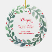 Baby's eerste kerstOrnament | Kerstmis Keramisch Ornament (Achterkant)