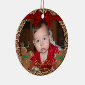 Baby's eerste kerstornament met foto keramisch ornament (Rechts)