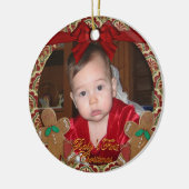Baby's eerste kerstornament met foto keramisch ornament (Links)