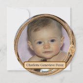 Baby's eerste kerstpaard ronde kaart (Achterkant)