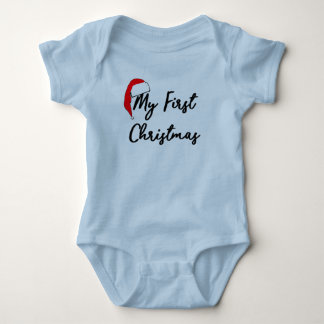 Baby's eerste kerstpak (blauw) romper