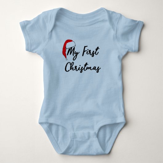 Baby's eerste kerstpak (blauw) romper (Voorkant)