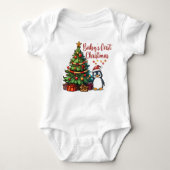Baby's eerste kerstpak | Schattigee pinguïn Romper (Voorkant)