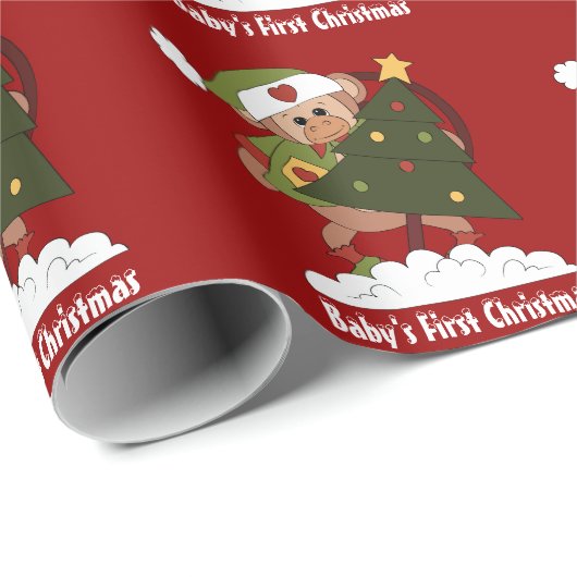 Baby's Eerste kerstpapier Cadeaupapier (Rol Hoek)