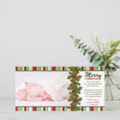 Baby's eerste kerstpine badkuip Fotokaart Feestdagenkaart (Staand voorkant)