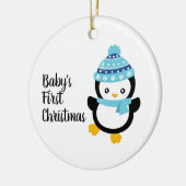 Baby's eerste kerstpinguïn keramisch ornament (Links)