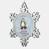 Baby's eerste kerstpinguïn tin sneeuwvlok ornament (Rechts)