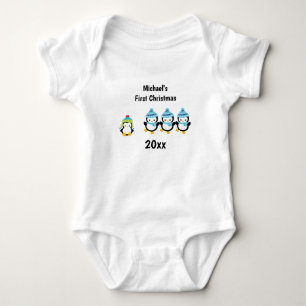 Baby's eerste kerstpinguïns romper