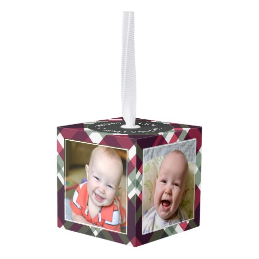 Baby's Eerste Kerstplein Foto's Decoratie (Achter hoekig)