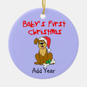 Baby's eerste kerstpuppy Dog Keramisch Ornament