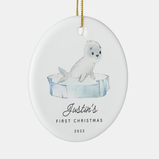 Baby's eerste kerstreces keramisch ornament (Rechts)