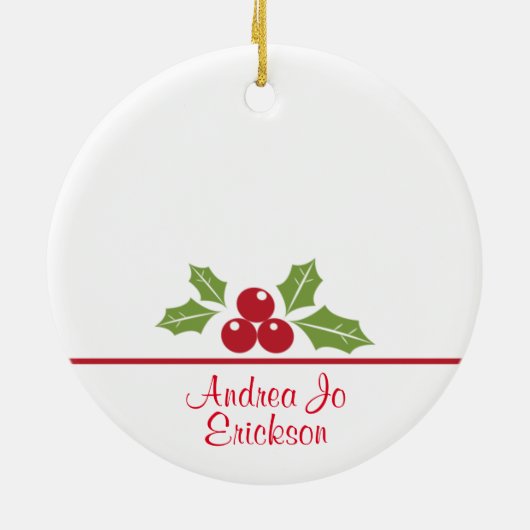 Baby's eerste kerstronde-versiering keramisch ornament (Achterkant)