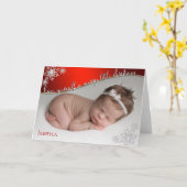 Baby's eerste kerstrood - FOTO VAN UW BABY Kaart (Gele Bloem)