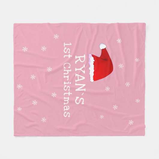 Baby's eerste kerstroze kerstkerstkerstkerstman me fleece deken (Voorkant (Horizontaal))