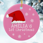 Baby's eerste kerstroze kerstkerstkerstschilfers S Keramisch Ornament