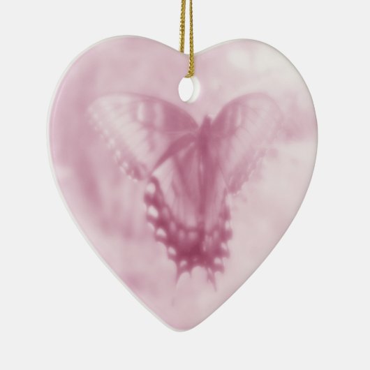 Baby's eerste kerstroze Swallowtail Butterfly Keramisch Ornament (Rechts)