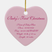 Baby's eerste kerstroze Swallowtail Butterfly Keramisch Ornament (Achterkant)